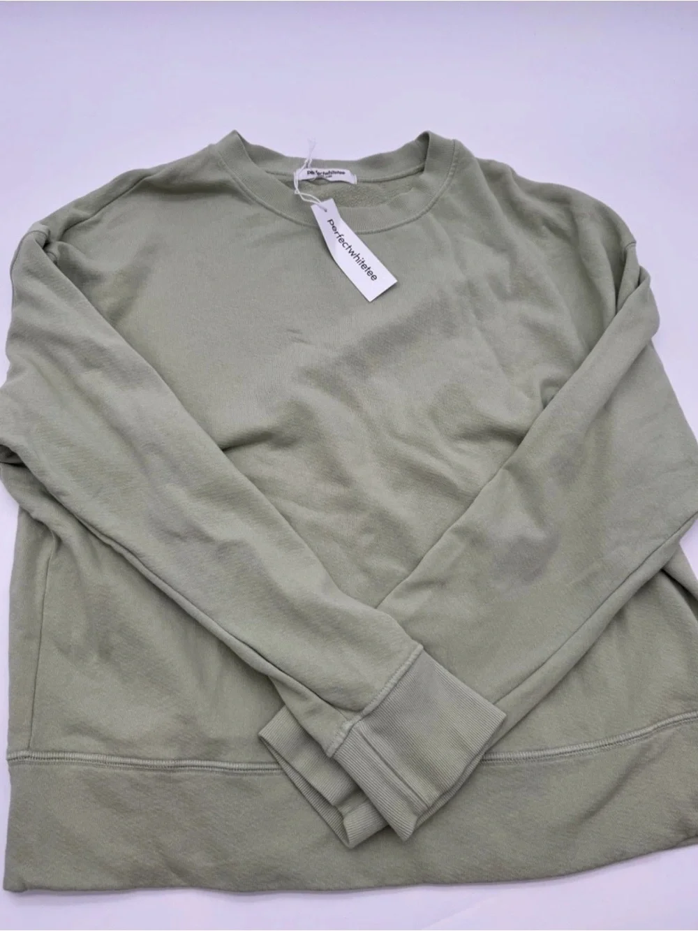 Perfect White Tee Sage Green Sweatshirt & Sweatpants Set new